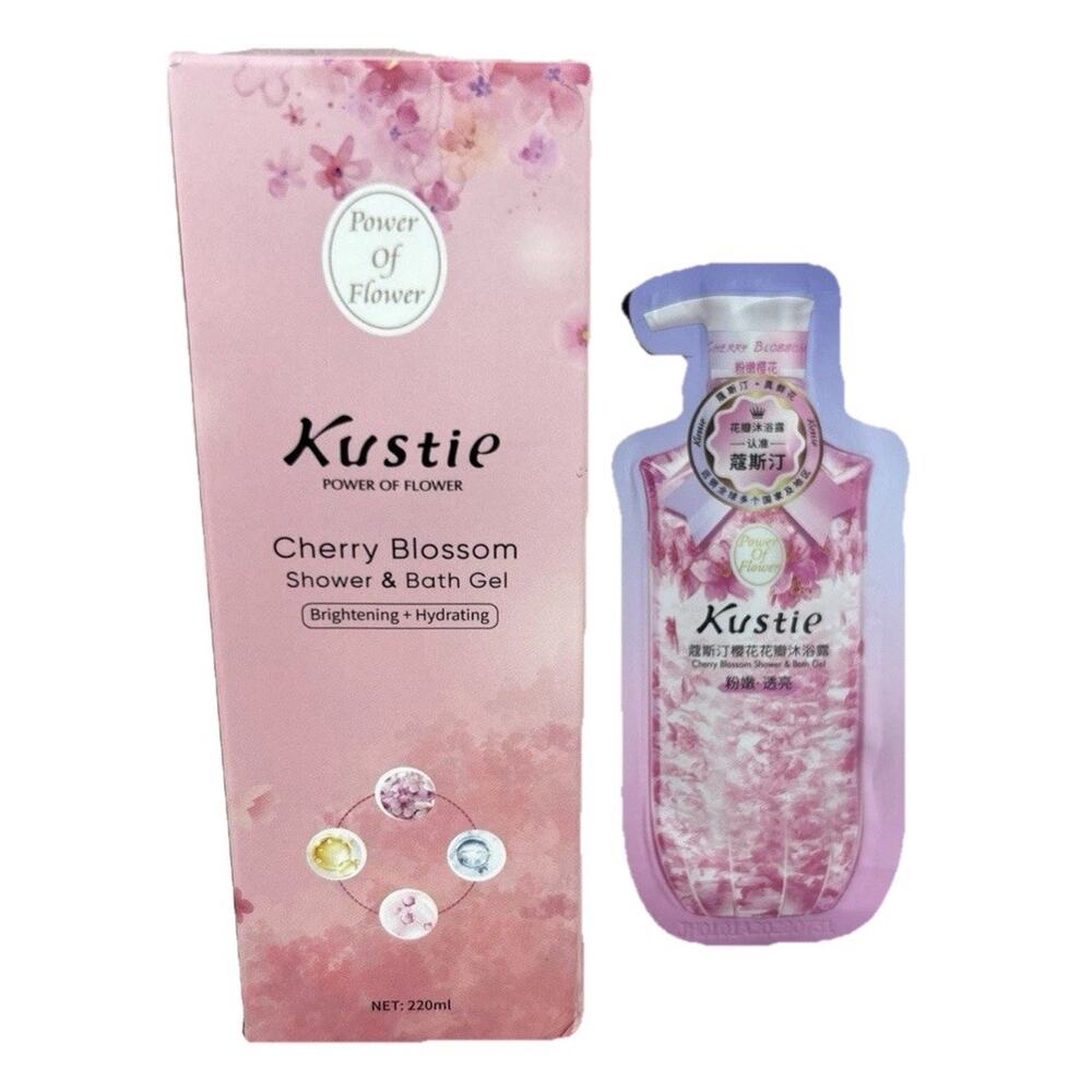 Kustie Cherry Blossom SHOWER AND BATH GEL Women & Men, 16.9 Fl Oz (Pack of 1)